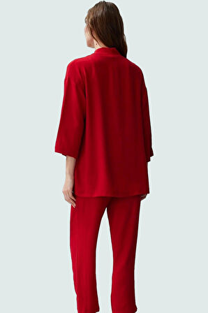 Kadın Dokuma Kimono Pantolon Takım Rahat Günlük Stil Zarifane Tasarım Şık Görünüm