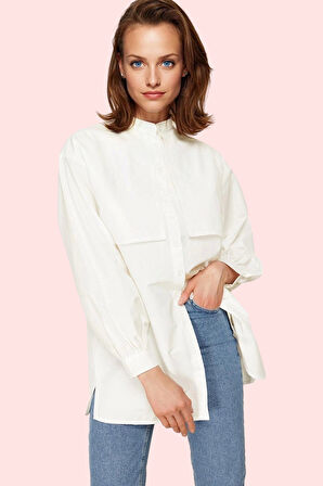 Kadın Relaxed Kalıp Uzun Kollu Dokuma Gömlek Terrycotton Günlük Yaz Aylarının Vazgeçilmezi