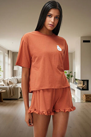Kadın Pamuklu Örme Pijama Takımı Yazlık Kısa Şortlu Rahat Tasarım Ve Şık Mükemmel Uyum