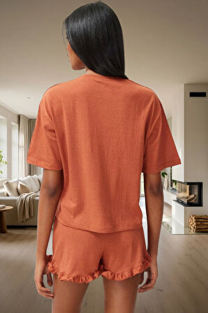 Kadın Pamuklu Örme Pijama Takımı Yazlık Kısa Şortlu Rahat Tasarım Ve Şık Mükemmel Uyum