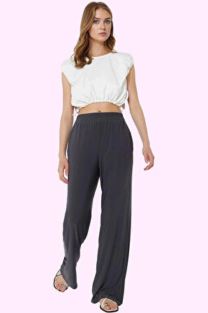 Kadın Geniş Paça Rahat Kesim Yüksek Bel Pantolon Yaz Aylarının Vazgeçilmezi Günlük Kullanım