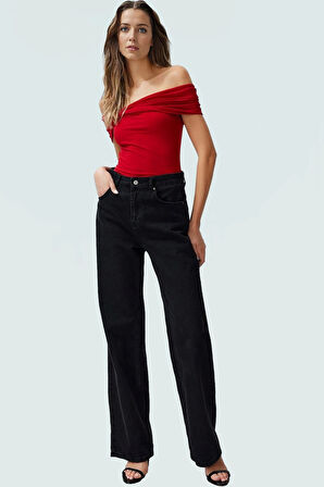 Carmen Yaka Örme Bluz Fitted Kalıp Yazlık Günlük Uzun Ömürlü Mükemmel Uyum Konforlu Kesim