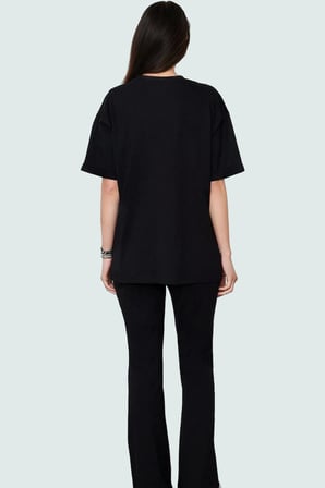 Oversize Pamuklu Bisiklet Yaka T shirt Pantolon Takım Rahat Yaz Kombinleri İçin Yüksek Kalite