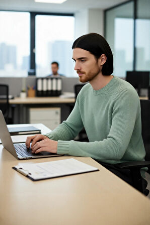 Erkek Fitted Kalıp Bisiklet Yaka Seamless Reglan Kol Basic Triko Kazak Sonbahar Kış Şıklığı