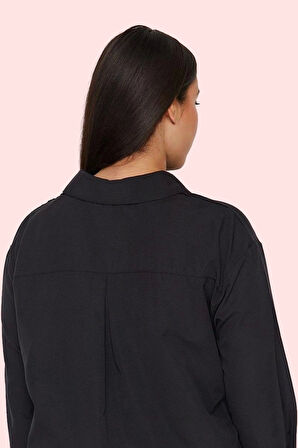 Kadın Büyük Beden Taş İşlemeli Poplin Gömlek Günlük Şıklık Hafta Sonu Yaz Aylarının Vazgeçilmezi