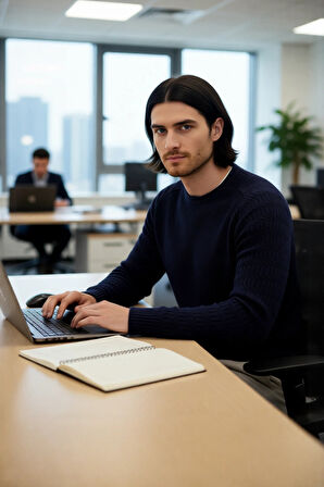 Erkek Fitted Kesim Dokulu Triko Bisiklet Yaka Uzun Kollu Basic Akrilik Kazak Kış Sezonu İçin Şık Ve