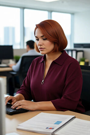 Kadın Relaxed Kalıp Polo Yaka Fermuar Detaylı Düşük Kollu Truvakar Triko Kazak Büyük Beden Rahat