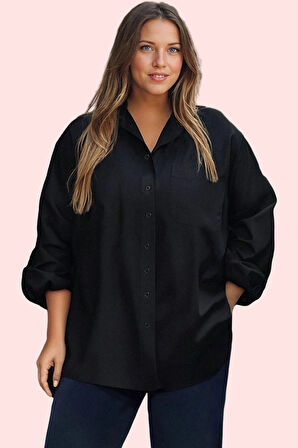 Kadın Boyfriend Gömlek Düz Desen Regular Kalıp Günlük Kullanım Hafta Sonu Kaliteli Malzeme