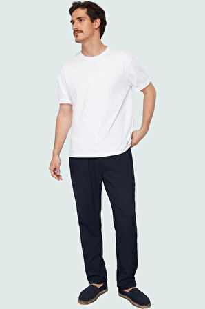 Erkek Slim Fit Dar Paça Dokuma Pantolon Günlük Kullanım İçin İnce Kumaş Yaz Aylarının Vazgeçilmezi