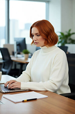 Kadın Balıkçı Yaka Düşük Kollu Akrilik Triko Kazak Kış Günleri İçin Rahat Geniş Kalıp Kaliteli