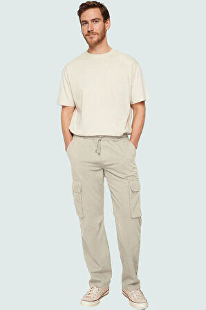 Kadın Unisex Regular Fit Kargo Pantolon Pamuk Gabardin Kumaş Günlük Kullanım Modern Tasarım