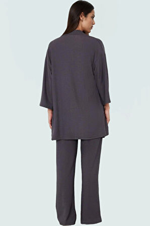 Kadın Rahat Kesim Uzun Boy Örme Pantolon Takım Günlük Kullanım İçin Dayanıklı Malzeme Özel Tasarım