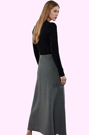 Kadın Maxi Triko Etek A line Kalıp Kemerli Günlük Stil Hafta Sonu Yaz Aylarının Vazgeçilmezi