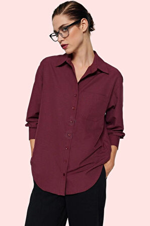 Kadın Boyfriend Geniş Kalıp Pamuklu Gömlek Günlük Casual Stil Hafta Sonu Dayanıklı Malzeme