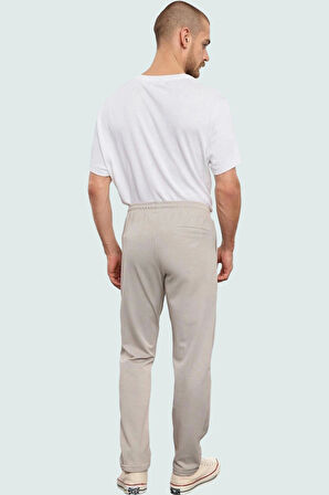 Erkek Regular Fit Rahat Beli Lastikli Duble Paça Pantolon Dokuma Kumaş Günlük Kullanım Hafta Sonu