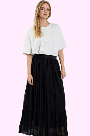 Kadın Maxi Kloş Etek Kemerli Astarlı Polyester Günlük Şıklık Hafta Sonu Yaz Aylarının Vazgeçilmezi