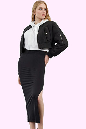 Kadın Maxi Kalem Etek Yüksek Bel Poliamid Kış Kombinleri Günlük Kullanım Dayanıklı Malzeme