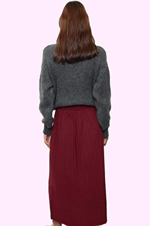 Kadın Maxi Boy Pilise Etek Günlük Stil Rahat Kalıp Esnek Kemersiz Yaz Aylarının Vazgeçilmezi