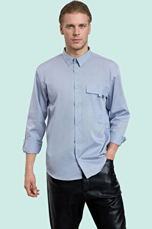 Erkek Oversize Fit Cep Detaylı Pamuk Gömlek Günlük Stil Hafta Sonu Yaz Aylarının Vazgeçilmezi