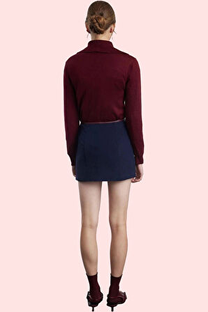 Kadın Şort Etek Dokuma Finike Kumaş Kısa Boy Yüksek Bel Günlük Hafta Sonu Kaliteli Malzeme