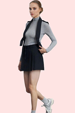 Kadın Mini Dokuma Şort Etek Model Yüksek Bel Dar Paça Günlük Hafta Sonu Yaz Aylarının Vazgeçilmezi