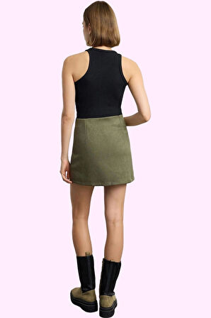 Kadın Mini Boy A line Süet Etek Günlük Şıklık Rengi Özel Günler Yaz Aylarının Vazgeçilmezi