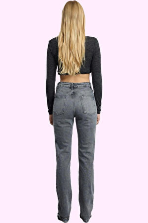 Kadın Yüksek Bel Flare Jean Denim Pantolon Comfort Dokuma Günlük Kullanım Kaliteli Malzeme