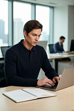 Erkek Regular Kalıp Dokulu Polo Yaka Triko Kazak Kış Sezonu İçin Şık Ve Rahat Giyim Alternatifi