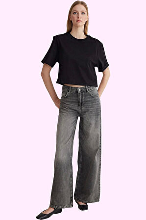 Kadın Geniş Paça Baggy Jeans Kot Pantolon Pamuk Günlük Kombinler Yaz Aylarının Vazgeçilmezi