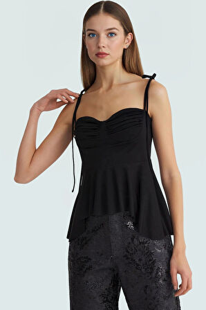 Kalp Yaka Fitted Örme Bluz Şık Gece Kombinleri İçin Premium Kalite Seçkin Malzeme