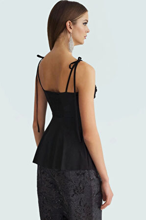 Kalp Yaka Fitted Örme Bluz Şık Gece Kombinleri İçin Premium Kalite Seçkin Malzeme