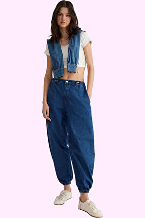 Kadın Yüksek Bel Jogger Pantolon Pamuk Günlük Kombinler İçin Rahat Yaz Aylarının Vazgeçilmezi