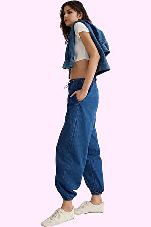 Kadın Yüksek Bel Jogger Pantolon Pamuk Günlük Kombinler İçin Rahat Yaz Aylarının Vazgeçilmezi