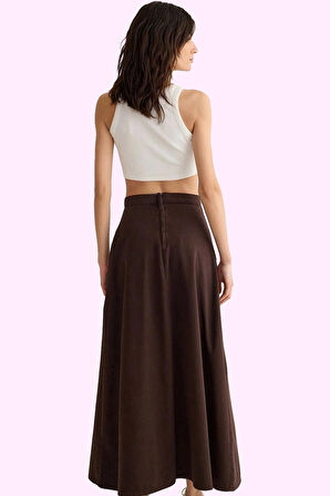 Kadın Maxi Denim Etek A line Kalıp Pamuk Günlük Şıklık Hafta Sonu Yaz Aylarının Vazgeçilmezi