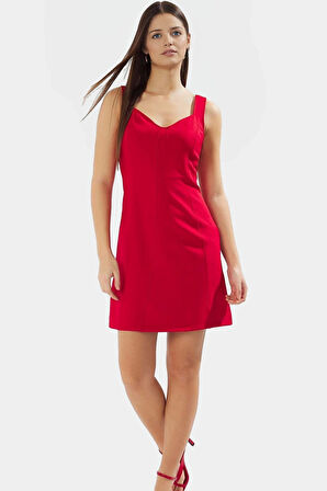 A Kesim Mini Elbise 88% Polyester 12% Elastan Yazlık Günlük Premium Kalite Özenle Seçilmiş