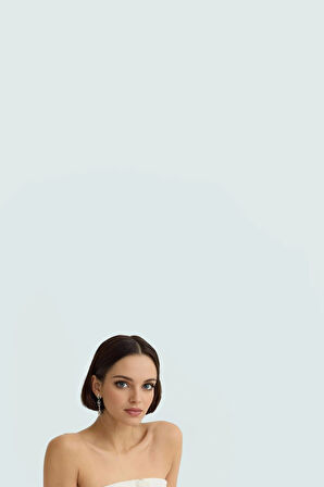 Straplez Fitted Gabardin Bluz Kemer Detaylı Yazlık Günlük Şık Görünüm Dayanıklı Malzeme