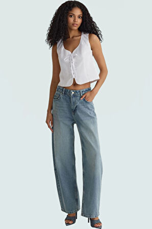 Kalp Yaka Askılı Bluz Terrycotton Dokuma Yazlık Günlük Tarz Uzun Ömürlü Yüksek Kalite