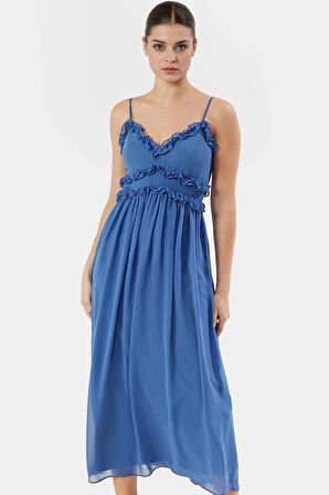 Şifon Maxi Elbise Çiçek Desenli Astarlı Yazlık Premium Kalite Konforlu Kesim Kaliteli İşçilik