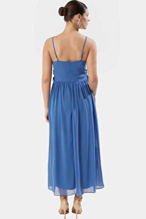 Şifon Maxi Elbise Çiçek Desenli Astarlı Yazlık Premium Kalite Konforlu Kesim Kaliteli İşçilik