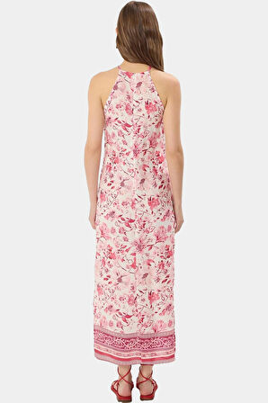 Şık Çiçekli Desenli Viskon Maxi Elbise Rahat A Kesim Günlük Tarz Ve Zarifane Tasarım