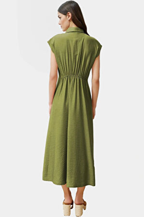 Maxi Dokuma Elbise Viskoz Poliamid A line Günlük Stil Şık Görünüm Özenle Seçilmiş