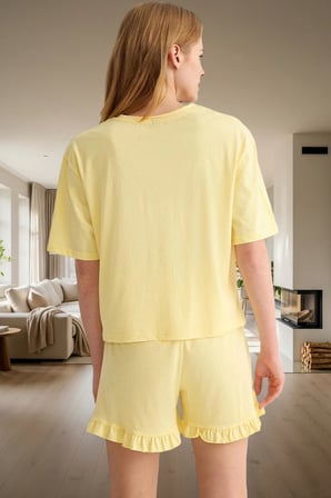 Kadın Pamuklu Örme Pijama Takımı Yazlık Kısa Şortlu Rahat Tasarım Ve Şık Mükemmel Uyum