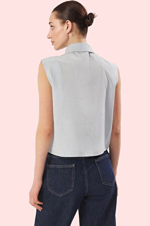 Kadın Kolsuz Gömlek Yaka Düz Desen Basic Kalıp Pamuklu Günlük Kullanım Yaz Aylarının Vazgeçilmezi