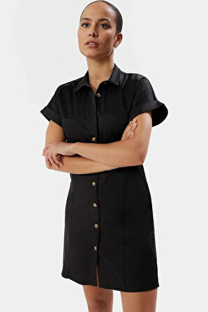 Pamuk Saten Mini Gömlek Elbise Günlük Şıklık İçin Viskoz Karışım Premium Kalite Özel Tasarım