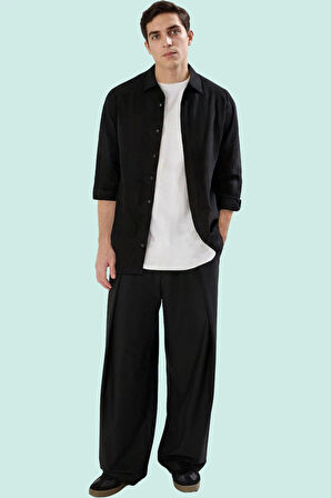 Erkek Dokulu Desenli Regular Fit Uzun Kollu Gömlek Yumuşak Dokuma Günlük Kullanım Hafta Sonu