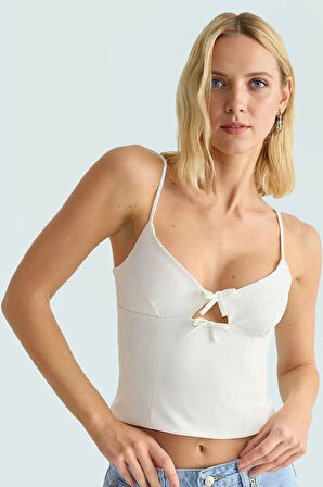 Yazlık V Yaka İnce Askılı Finike Dokuma Bluz Rahat Ve Şık Özel Tasarım Kaliteli İşçilik