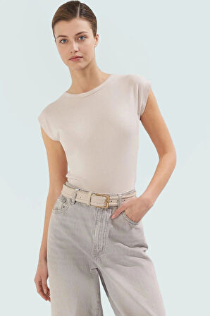 Kadın Viskoz Ribana Fitted Bluz Günlük Yazlık Rahat Kesim Özel Tasarım Seçkin Malzeme