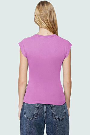 Kadın Viskoz Ribana Fitted Bluz Günlük Yazlık Rahat Kesim Özel Tasarım Seçkin Malzeme