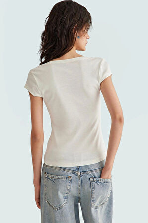 Kare Yaka Fitted Ribana Örme Bluz Yazlık Günlük Kombinler İçin Konforlu Kesim