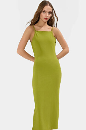 Maxi Örme Elbise Halter Yaka Bodycon Yazlık Günlük Kaliteli İşçilik Trend Tasarım Konforlu Kesim